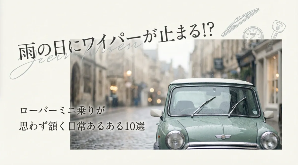 雨の日にワイパーが止まる!? ローバーミニ乗りが思わず頷く日常あるある10選