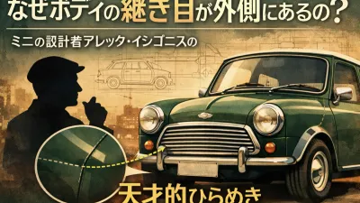 なぜボディの継ぎ目が外側にあるの？ミニの設計者アレック・イシゴニスの天才的ひらめき
