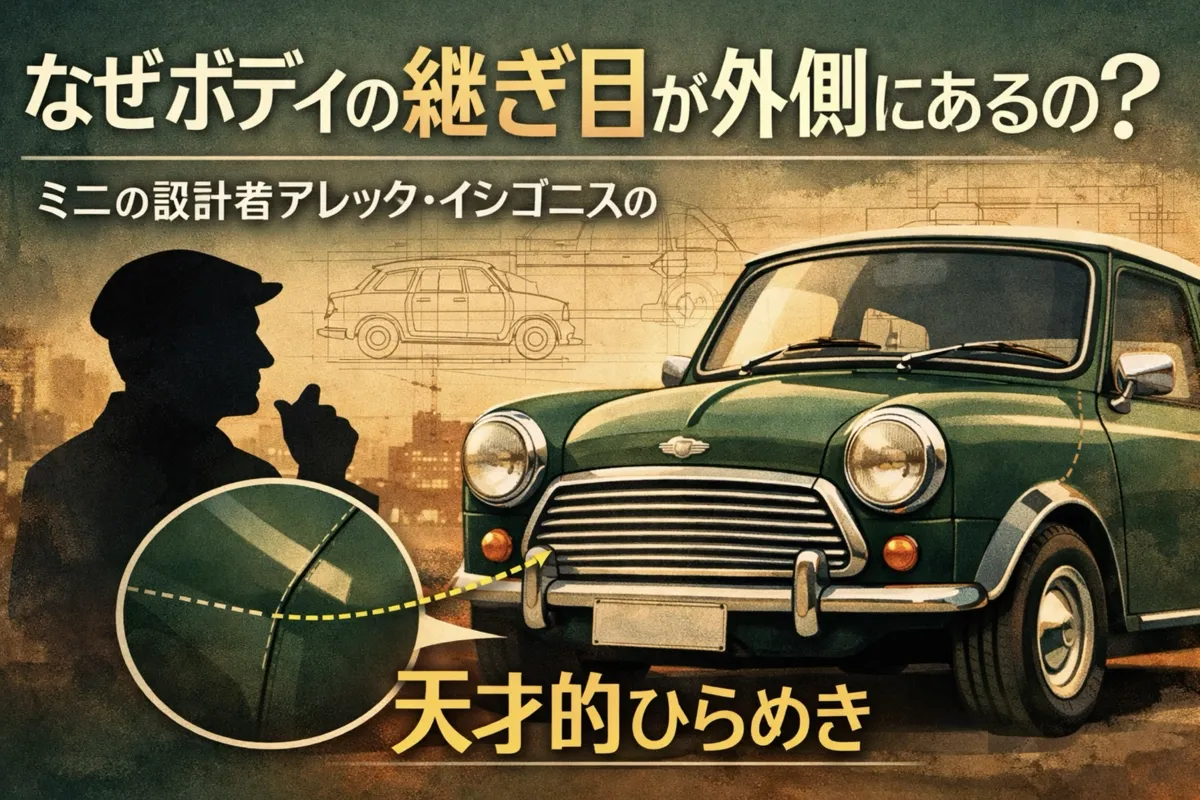 なぜボディの継ぎ目が外側にあるの？ミニの設計者アレック・イシゴニスの天才的ひらめき