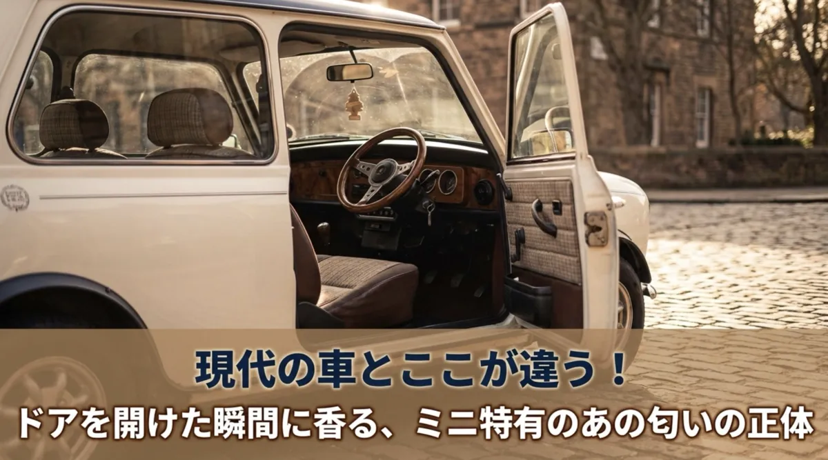 現代の車とここが違う！ドアを開けた瞬間に香る、ミニ特有のあの匂いの正体