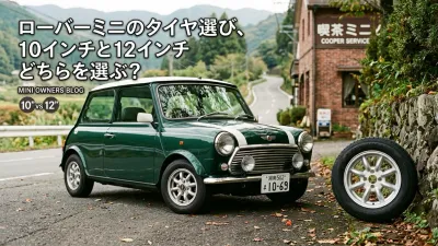 ローバーミニのタイヤ選び、10インチと12インチどちらを選ぶ？