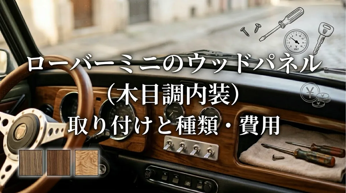 ローバーミニのウッドパネル（木目調内装）取り付けと種類・費用
