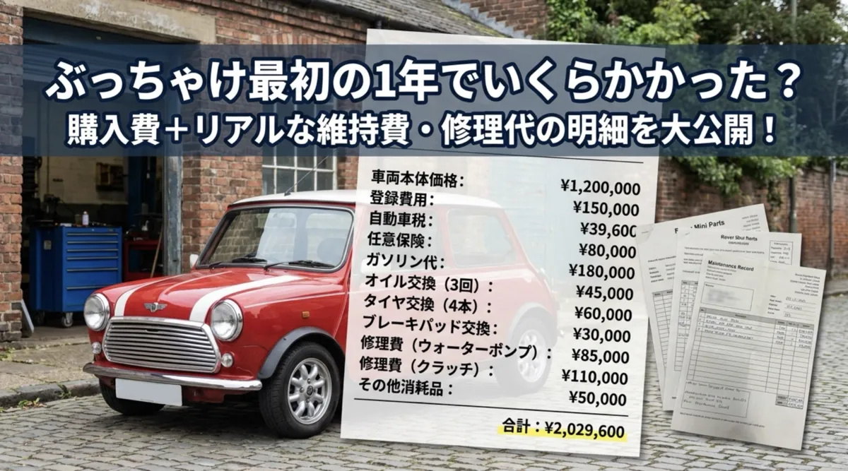 ぶっちゃけ最初の1年でいくらかかった？購入費＋リアルな維持費・修理代の明細を大公開！